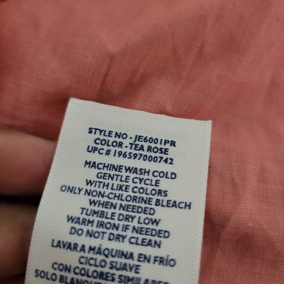 Joie Bondi Midi Dress Pink Tiered Cotton Sundress Loose Fit Straps Size Large - Picture 9 of 16